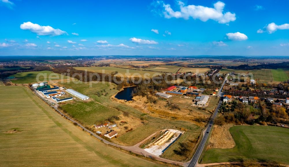 Aerial photograph Hohenfinow - Animal breeding stables Gut Hohenfinow Fleischerei in Hohenfinow in the state Brandenburg, Germany