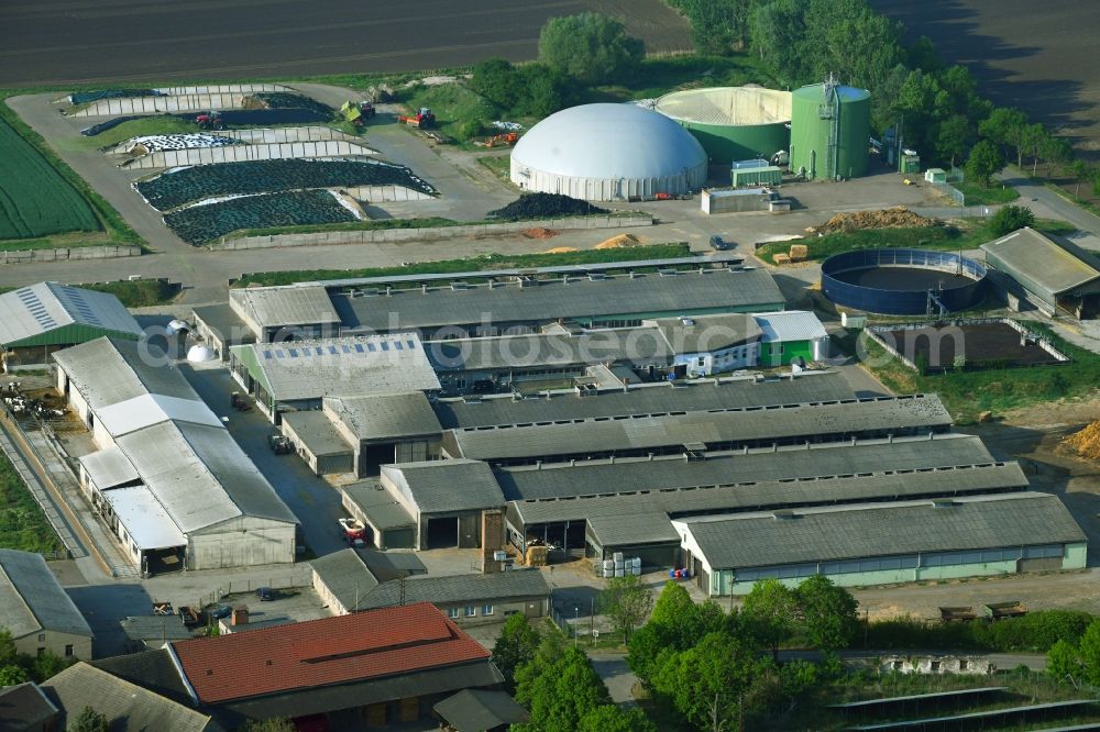 Aerial photograph Poley - Animal breeding equipment Livestock breeding for meat production of Agrar Poley GmbH on Baalberger Strasse in Poley in the state Saxony-Anhalt, Germany