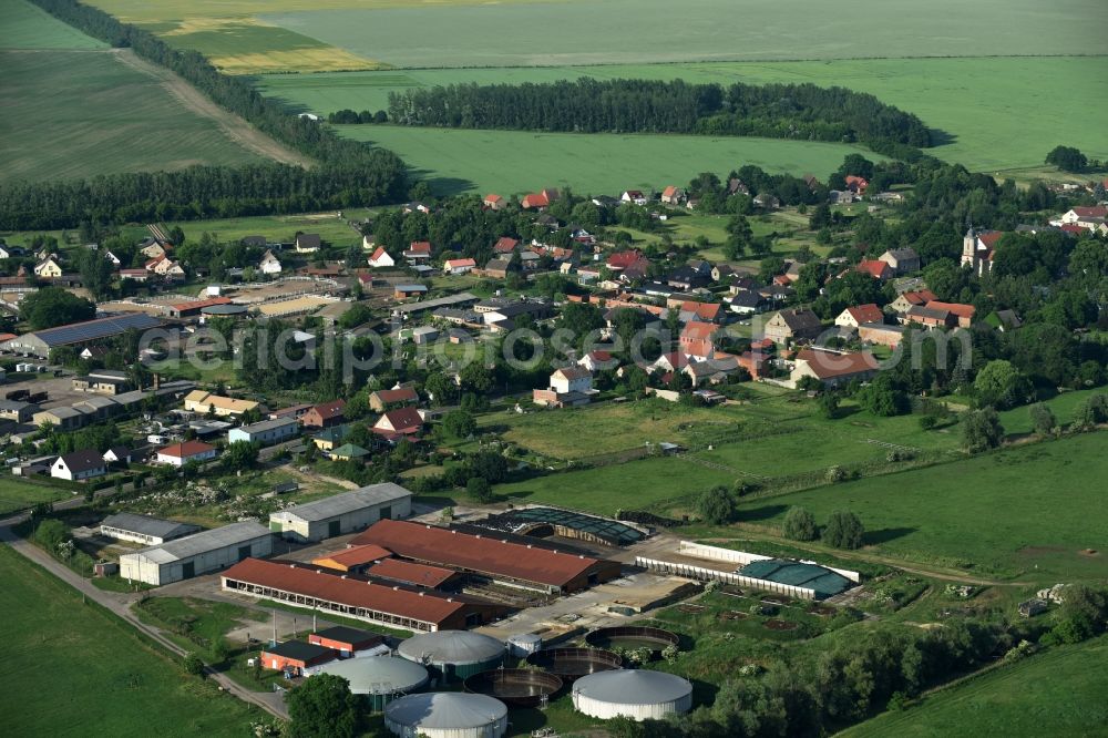 Aerial image Fehrbellin - Animal breeding equipment Livestock breeding for meat production in Fehrbellin in the state Brandenburg