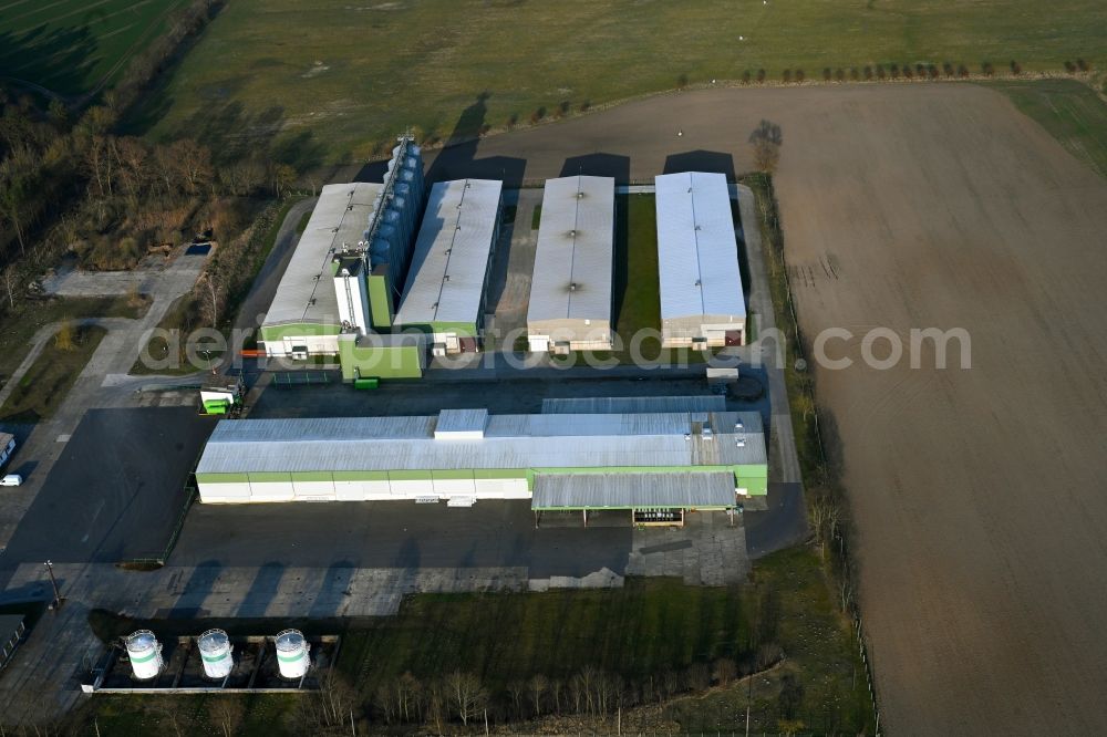 Aerial photograph Schönermark - Animal breeding equipment Livestock breeding for meat production Hauptgenossenschaft Nord Ag on street Fuerstenwerder Strasse in Schoenermark Uckermark in the state Brandenburg, Germany