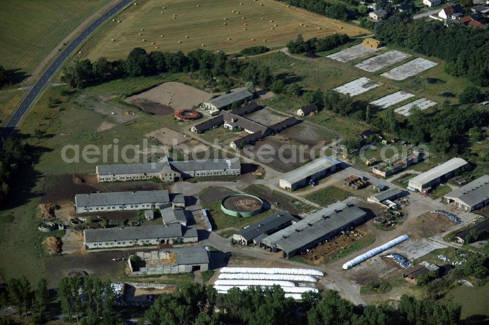 Liebenwalde from above - Animal breeding equipment Livestock breeding for meat production in Liebenwalde in the state Brandenburg