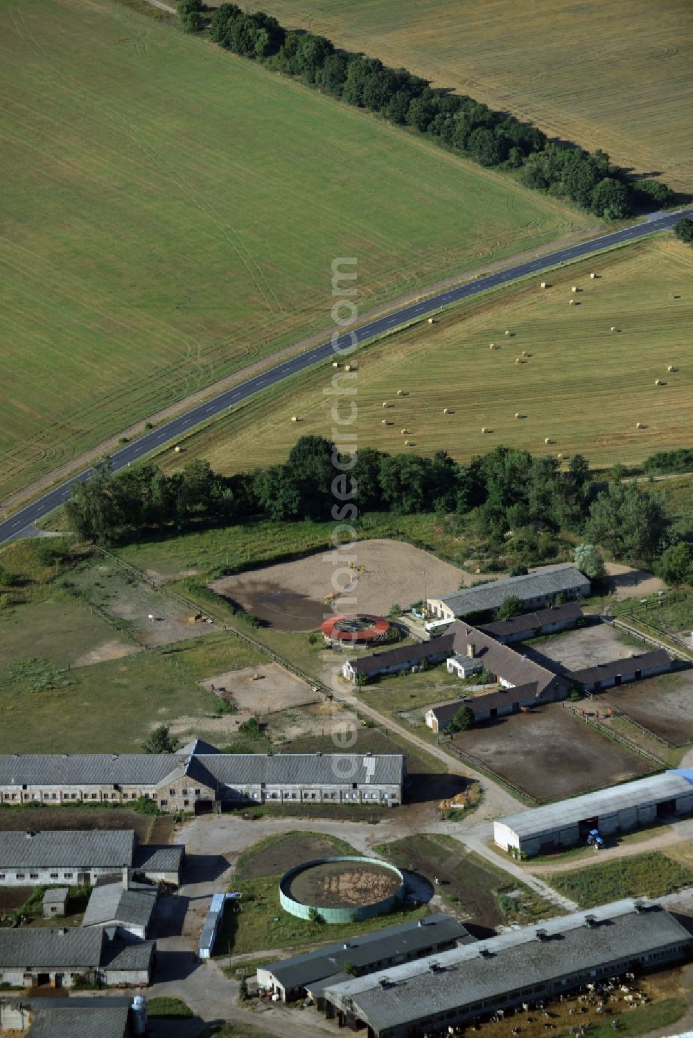 Aerial photograph Liebenwalde - Animal breeding equipment Livestock breeding for meat production in Liebenwalde in the state Brandenburg