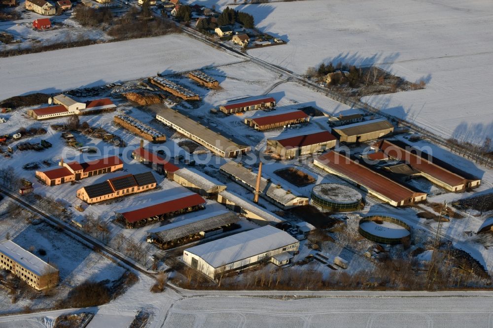 Aerial image Nauen - Animal breeding equipment Livestock breeding for meat production in Nauen in the state Brandenburg