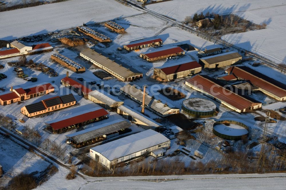 Aerial image Nauen - Animal breeding equipment Livestock breeding for meat production in Nauen in the state Brandenburg