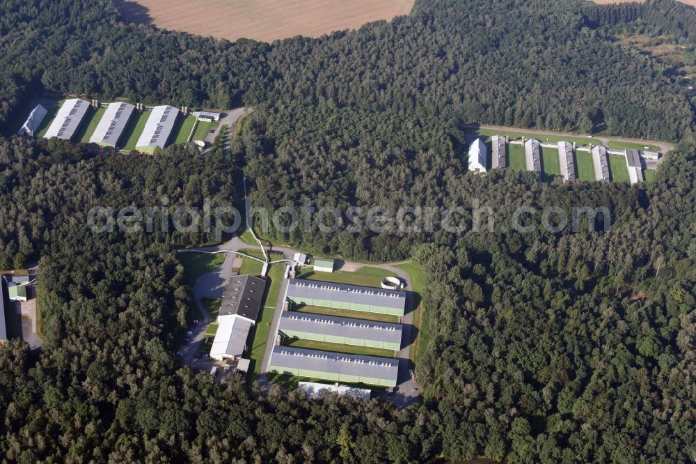 Aerial photograph Neukirchen/Erzgebirge - Animal breeding equipment Livestock breeding for meat production in Neukirchen/Erzgebirge in the state Saxony