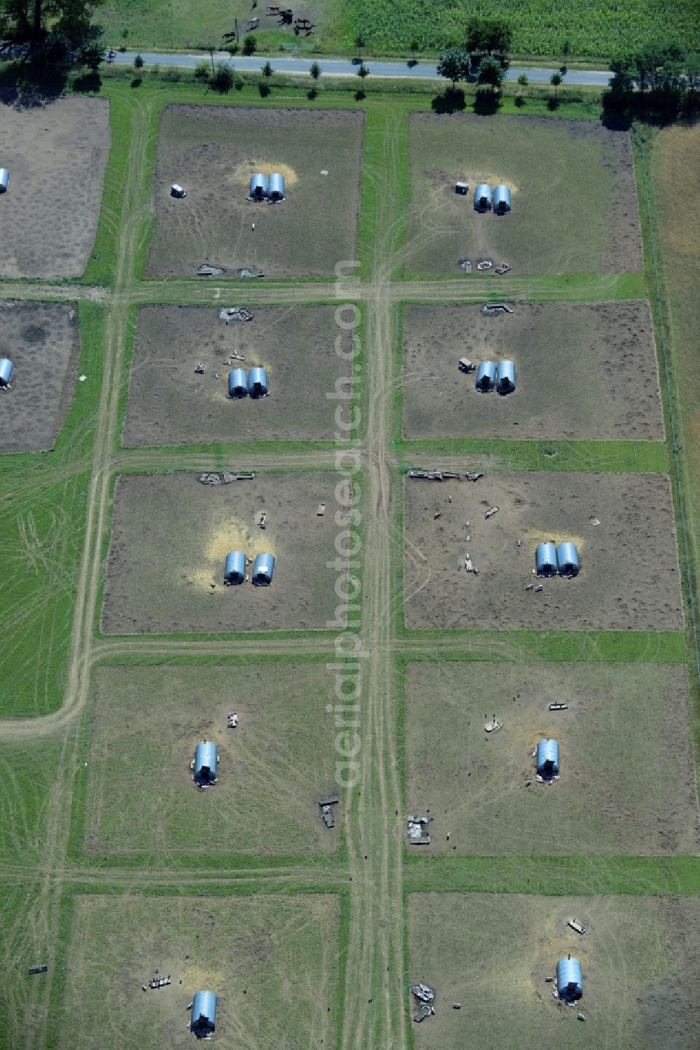 Rudow from above - Animal breeding equipment Livestock breeding for meat production in Rudow in the state Mecklenburg - Western Pomerania