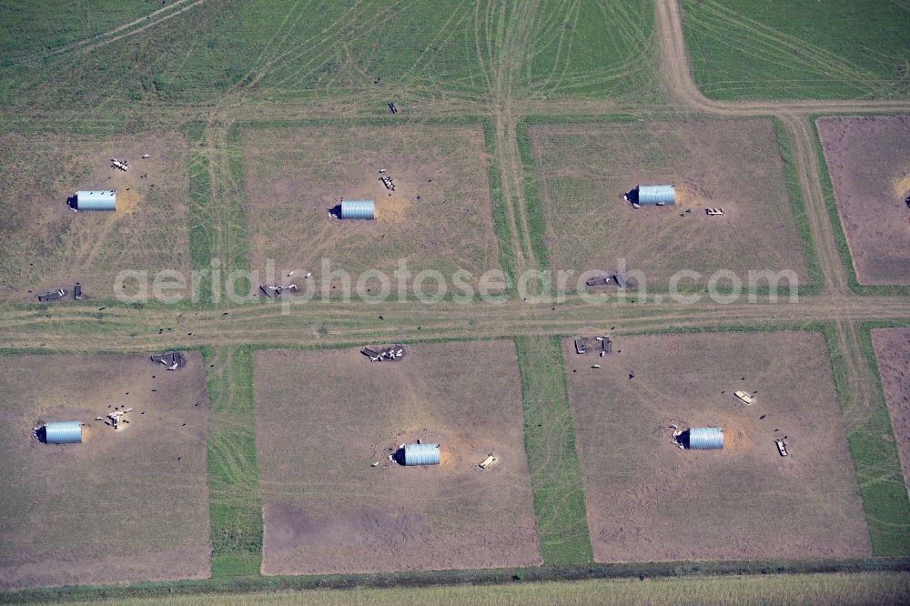 Aerial image Rudow - Animal breeding equipment Livestock breeding for meat production in Rudow in the state Mecklenburg - Western Pomerania