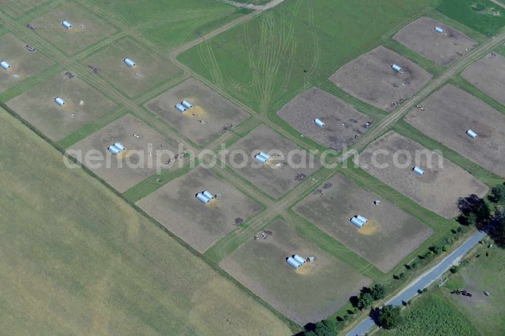 Aerial image Rudow - Animal breeding equipment Livestock breeding for meat production in Rudow in the state Mecklenburg - Western Pomerania