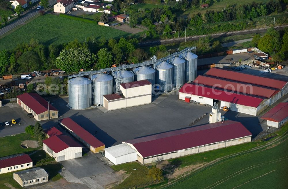 Aerial image Salzwedel - Animal breeding equipment Livestock breeding for meat production in Salzwedel in the state Saxony-Anhalt, Germany