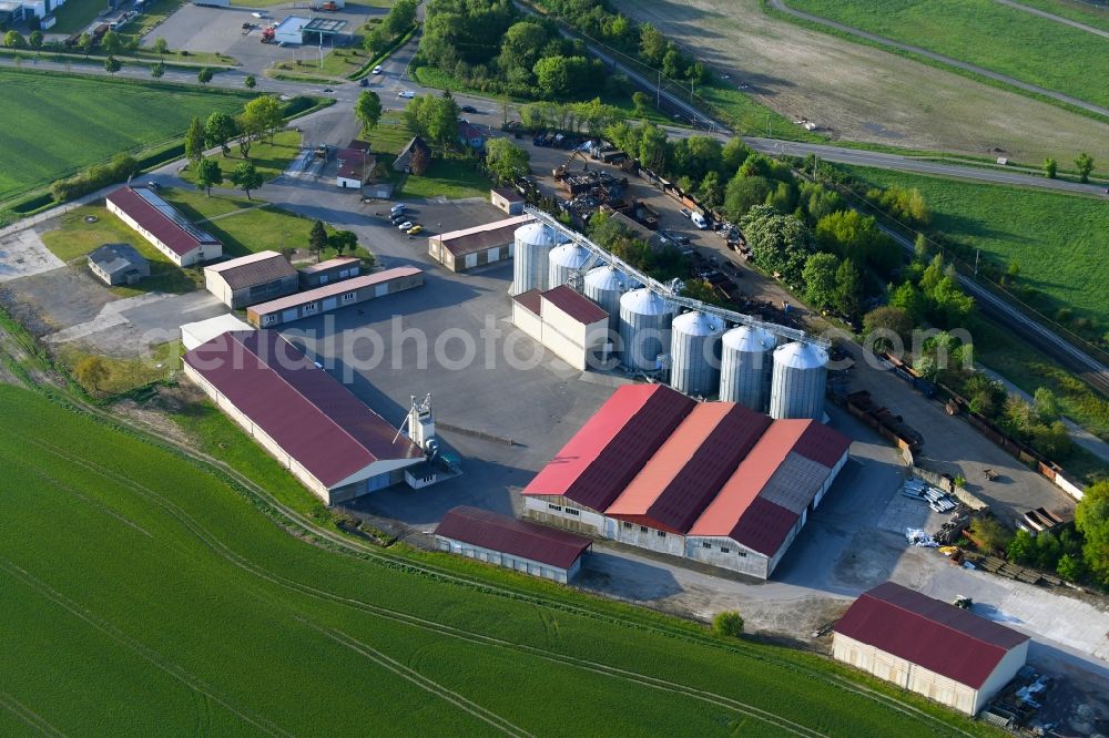 Aerial image Salzwedel - Animal breeding equipment Livestock breeding for meat production in Salzwedel in the state Saxony-Anhalt, Germany