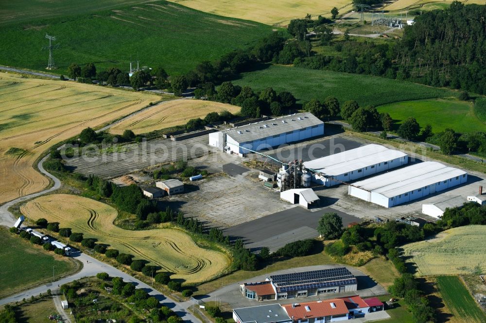 Aerial photograph Woldegk - Animal breeding equipment Livestock breeding for meat production in Woldegk in the state Mecklenburg - Western Pomerania, Germany