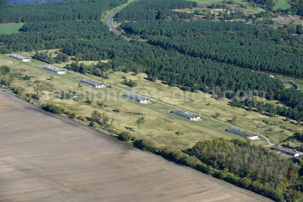 Aerial photograph Wriezen - Animal breeding equipment Livestock breeding for meat production in Wriezen in the state Brandenburg, Germany