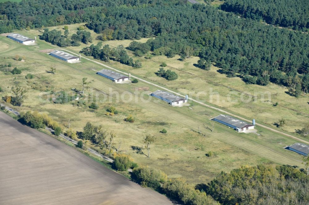 Wriezen from above - Animal breeding equipment Livestock breeding for meat production in Wriezen in the state Brandenburg, Germany