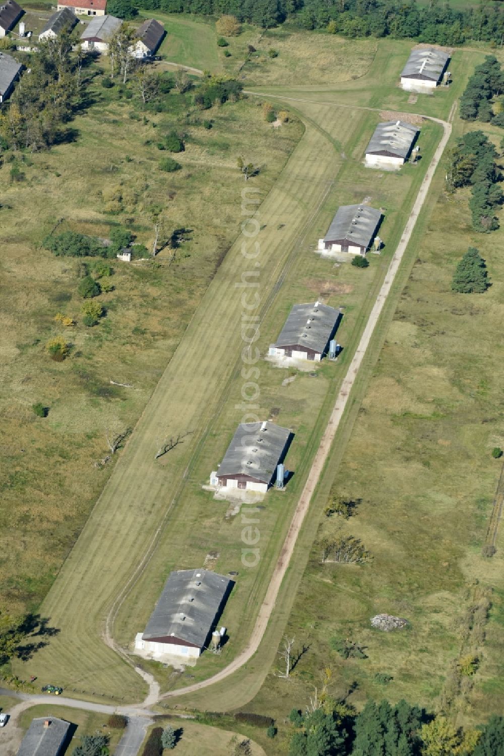 Aerial image Wriezen - Animal breeding equipment Livestock breeding for meat production in Wriezen in the state Brandenburg, Germany