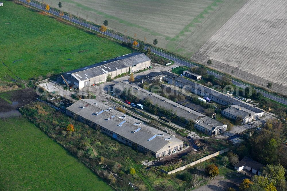 Zehlendorf from the bird's eye view: Animal breeding equipment Livestock breeding for meat production in Zehlendorf in the state Brandenburg, Germany