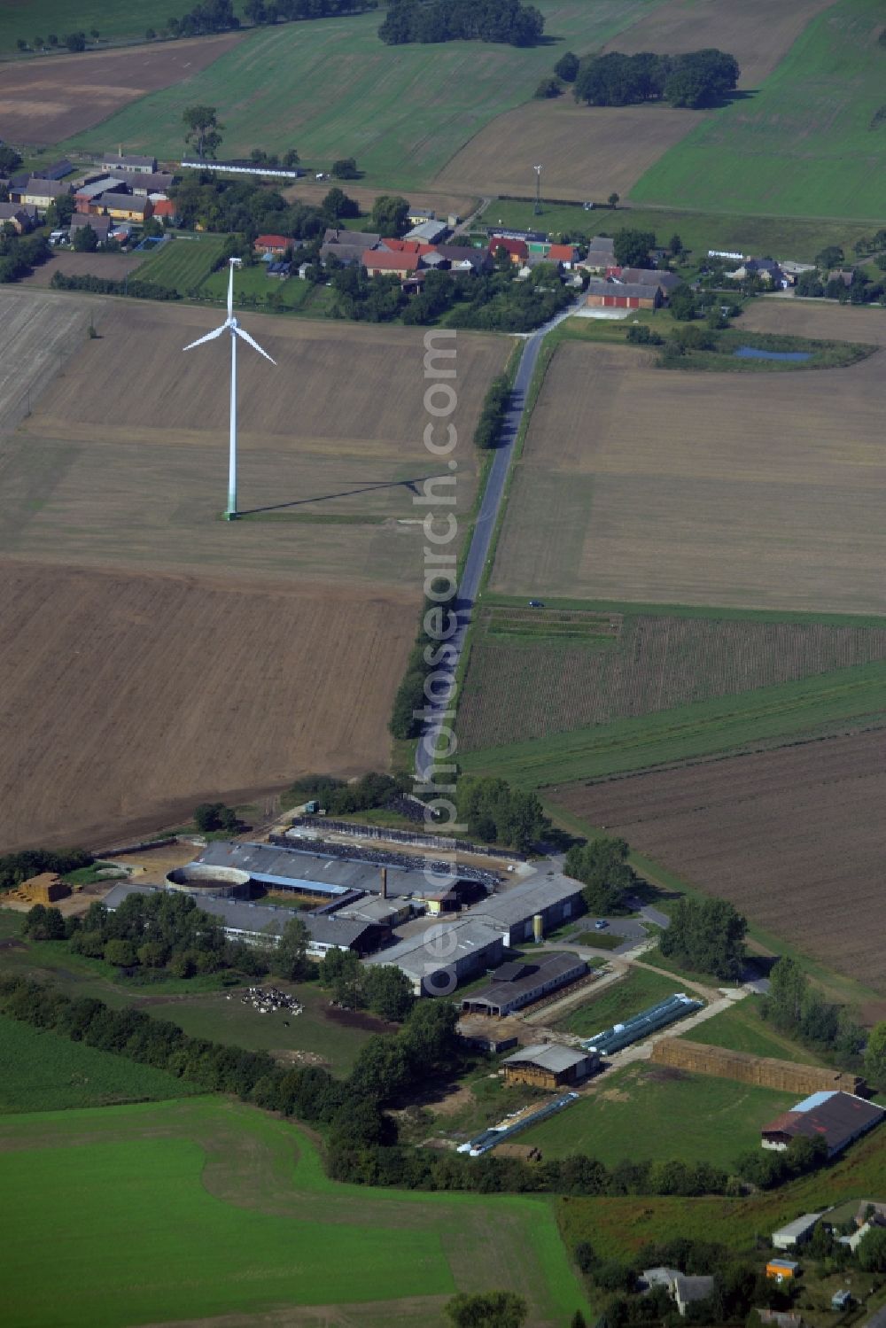 Zixdorf from above - Animal breeding equipment Livestock breeding for milk production in Zixdorf in the state Brandenburg