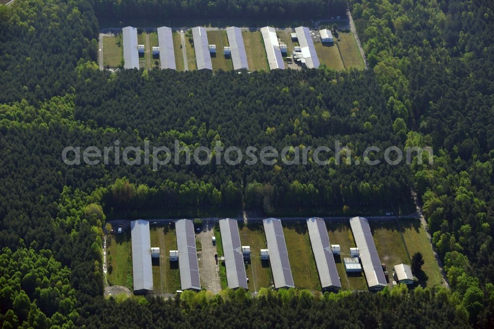 Aerial photograph Stahnsdorf - Stalled equipment for poultry farming and poultry production Storkower Gefluegelmast GmbH in Stahnsdorf in the state Brandenburg