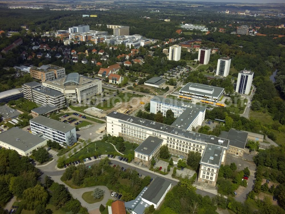 Halle (Saale) from above - New buildings at the Technology Park Weinberg campus in Halle (Saale) in Saxony-Anhalt