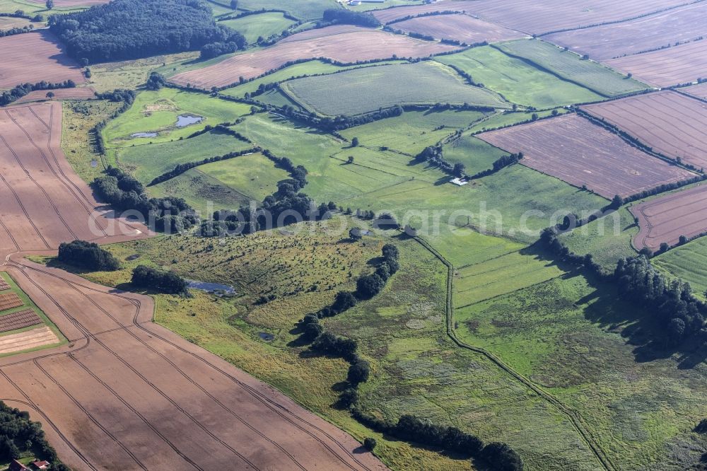 Aerial image Bothkamp - Ponds and Morast- water surface in a pond landscape in the district Siek in Bothkamp in the state Schleswig-Holstein