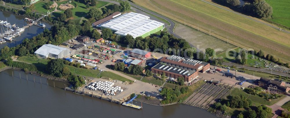 Aerial image Wedel - View of the port Tonnenhafen in Wedel in the state Schleswig-Holstein