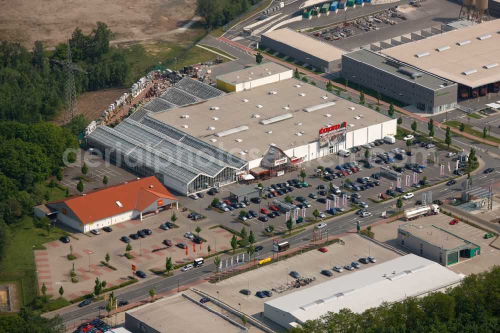 Aerial image Marl - View of a Toom DIY market in Marl in the state North Rhine-Westphalia