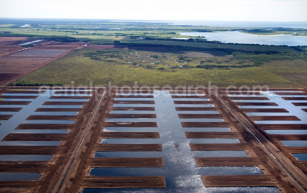 Silute from above - Peat degradation on the moor fields near Silute in Klaipedos apskritis, Lithuania