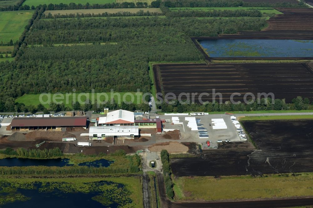 Aerial photograph Neuenkirchen-Vörden - Peat degradation on the moor fields CAMPEMOOR in Neuenkirchen-Voerden in the state Lower Saxony