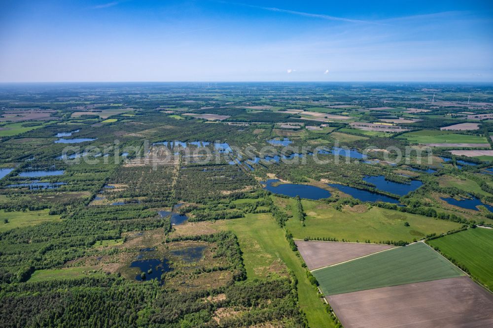 Aerial photograph Oldendorf - Peat and moor renaturation Hohe Moor in Oldendorf in the state Lower Saxony, Germany