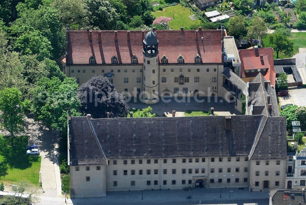 Lutherstadt Wittenberg from the bird's eye view: Tourist attraction and sightseeing Augusteum and Lutherhaus in Lutherstadt Wittenberg in the state Saxony-Anhalt, Germany