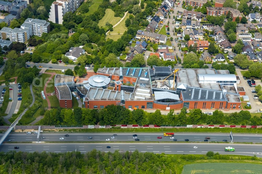 Aerial image Dortmund - Tourist attraction and sightseeing DASA Arbeitswelt Ausstellung on Friedrich-Henkel-Weg in the district Dorstfeld in Dortmund in the state North Rhine-Westphalia, Germany