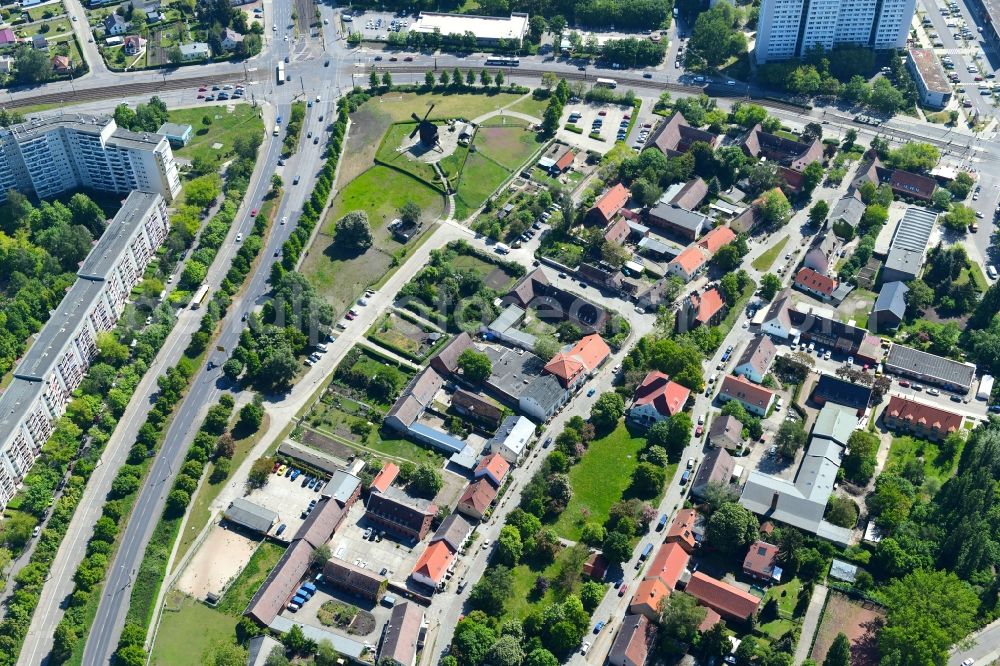 Berlin from above - Tourist attraction and sightseeing of Alt-Marzahn in the district Marzahn in Berlin, Germany