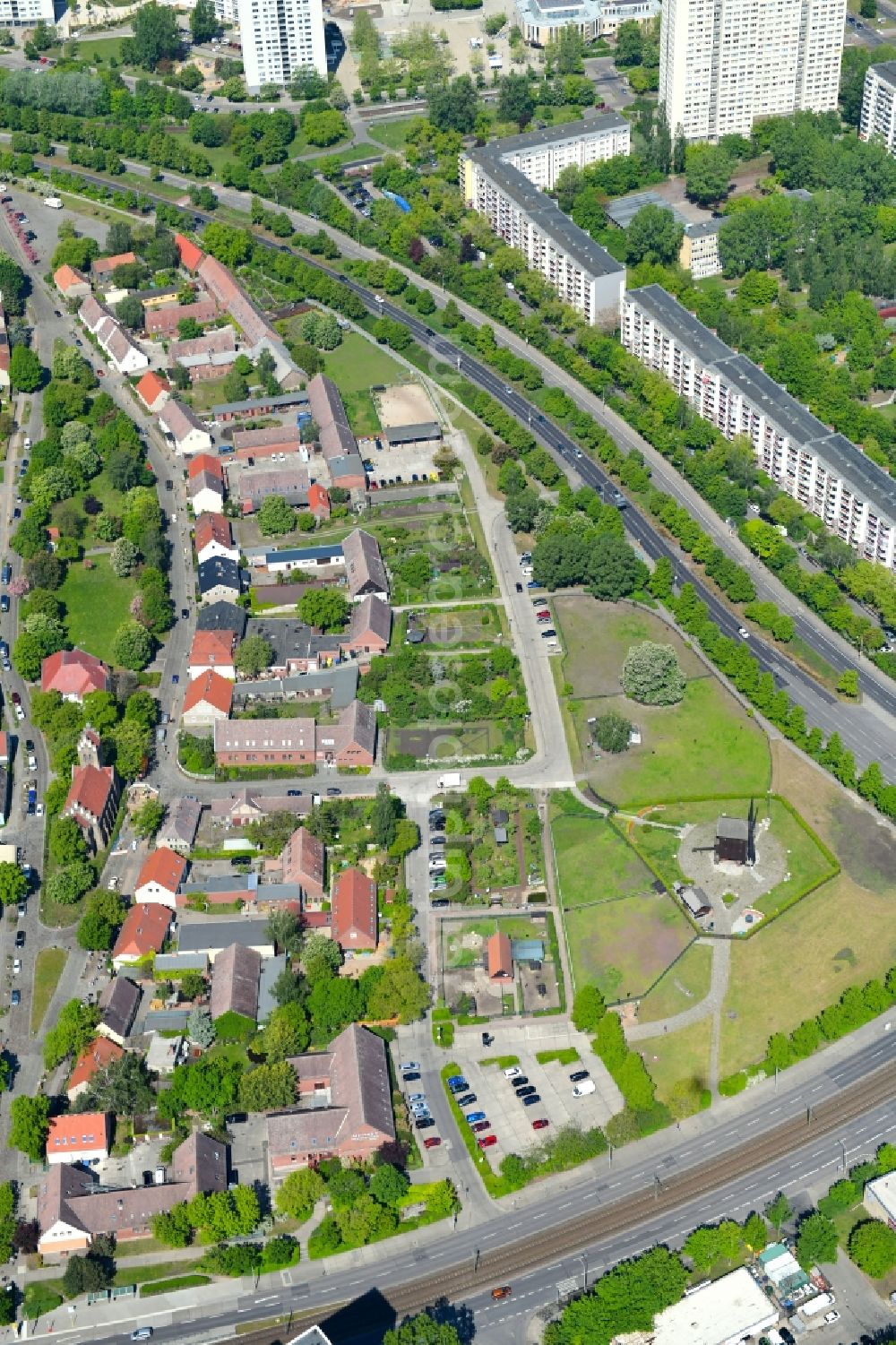 Aerial image Berlin - Tourist attraction and sightseeing of Alt-Marzahn in the district Marzahn in Berlin, Germany