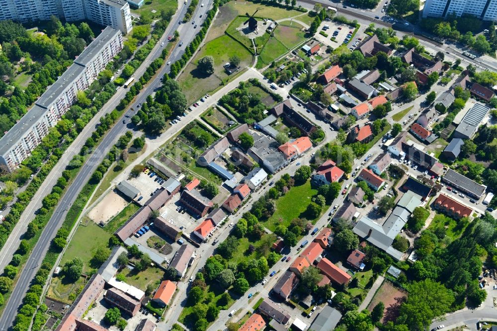 Aerial image Berlin - Tourist attraction and sightseeing of Alt-Marzahn in the district Marzahn in Berlin, Germany