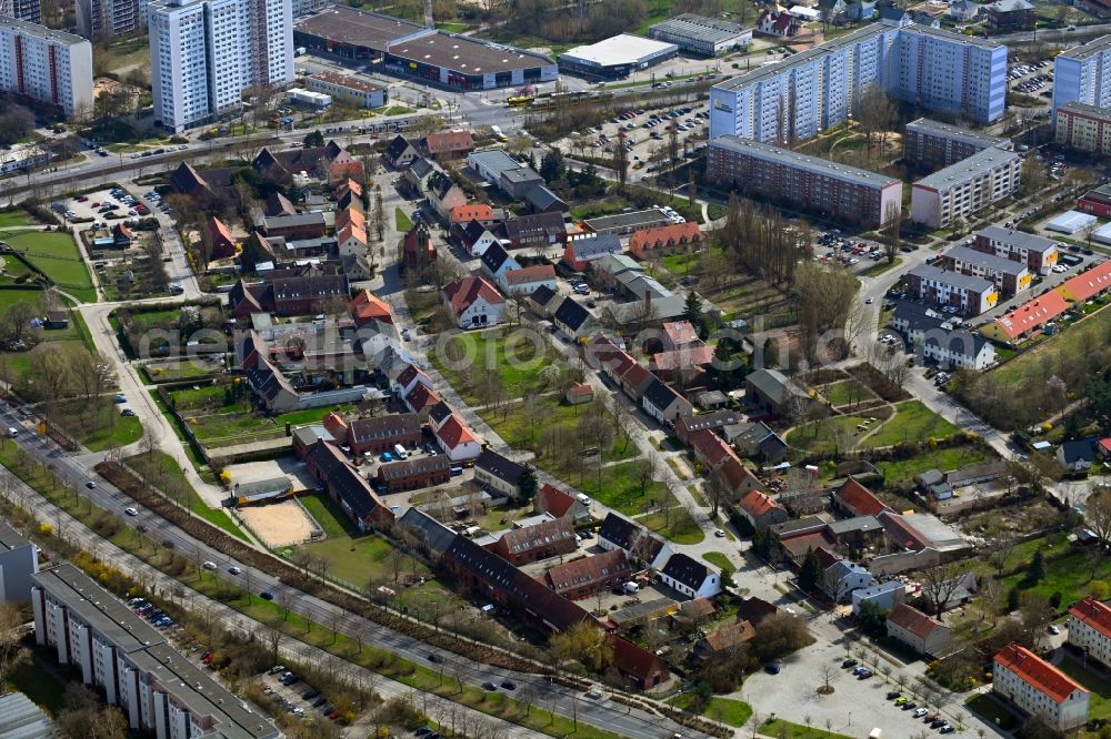 Aerial image Berlin - Tourist attraction and sightseeing of Alt-Marzahn in the district Marzahn in Berlin, Germany