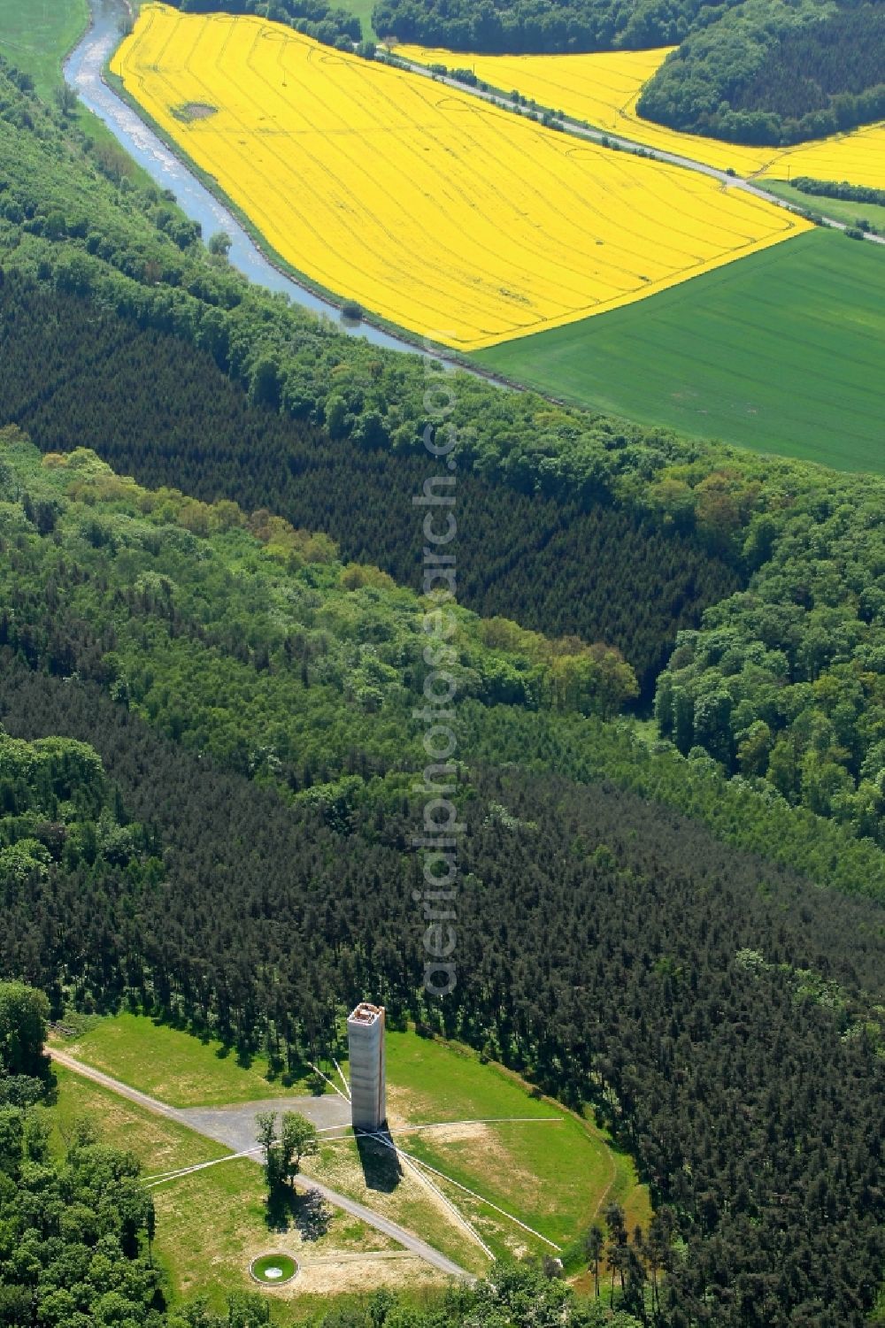 Aerial image Wiehe - Tourist attraction and sightseeing Fundort of sky disc of Nebra Himmelsscheibe on Querfurter Strasse in Wiehe in the state Saxony-Anhalt, Germany