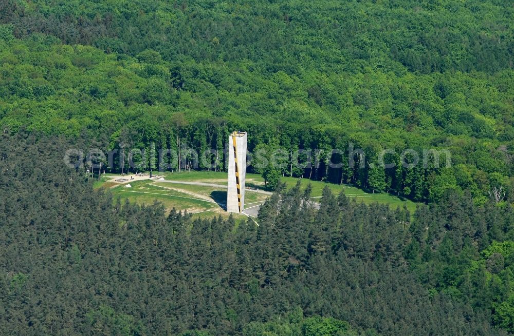 Wiehe from the bird's eye view: Tourist attraction and sightseeing Fundort of sky disc of Nebra Himmelsscheibe on Querfurter Strasse in Wiehe in the state Saxony-Anhalt, Germany