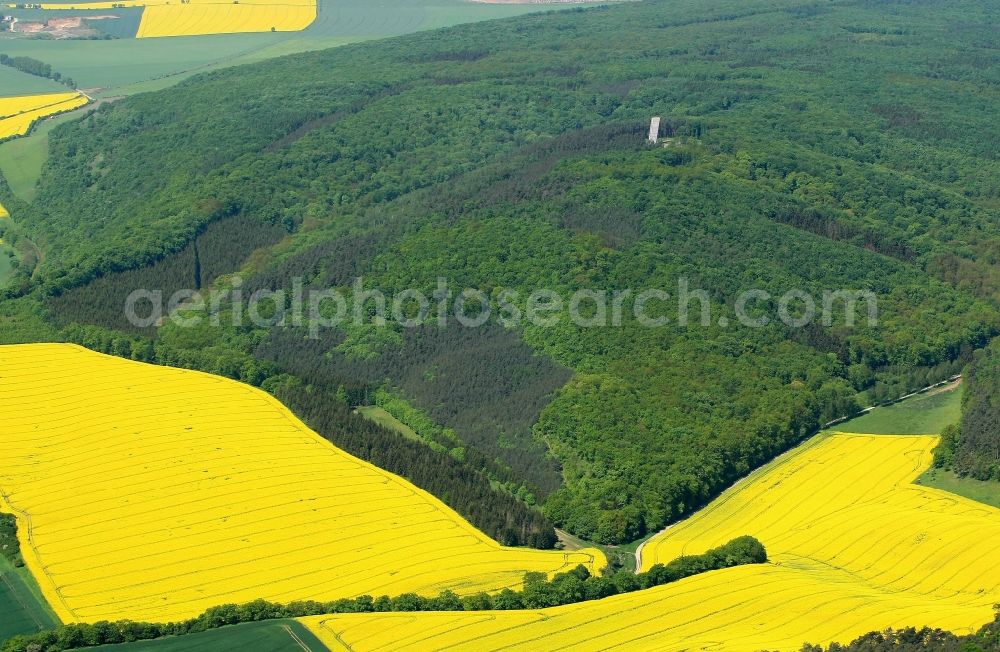 Wiehe from the bird's eye view: Tourist attraction and sightseeing Fundort of sky disc of Nebra Himmelsscheibe on Querfurter Strasse in Wiehe in the state Saxony-Anhalt, Germany