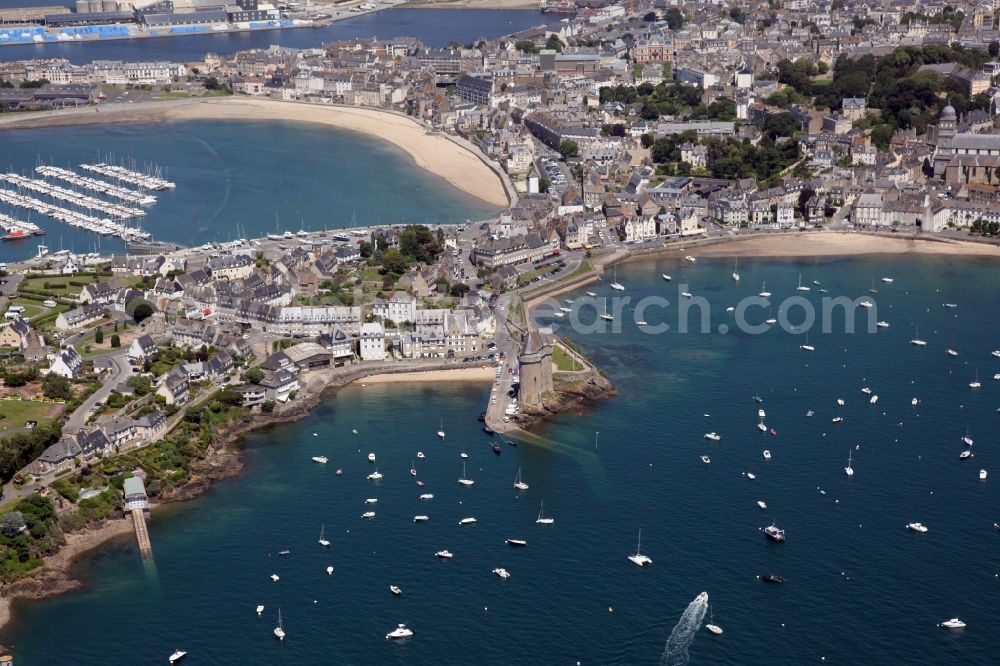 Saint-Malo from above - Tourist attraction and sightseeing Musee international du Long-Cours Cap-Hornier on Quai Sebastopol in Saint-Malo in Bretagne, France