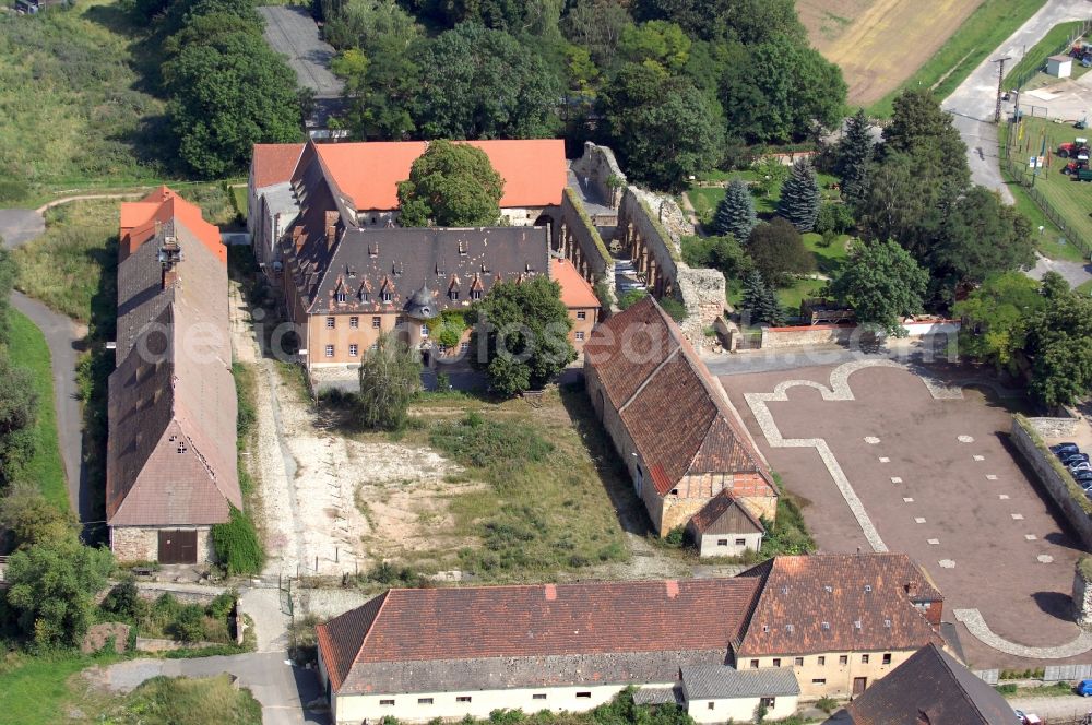 Kaiserpfalz from the bird's eye view: Tourist attraction and sightseeing Stiftung Kloster and Kaiserpfalz Memleben in Kaiserpfalz in the state Saxony-Anhalt, Germany