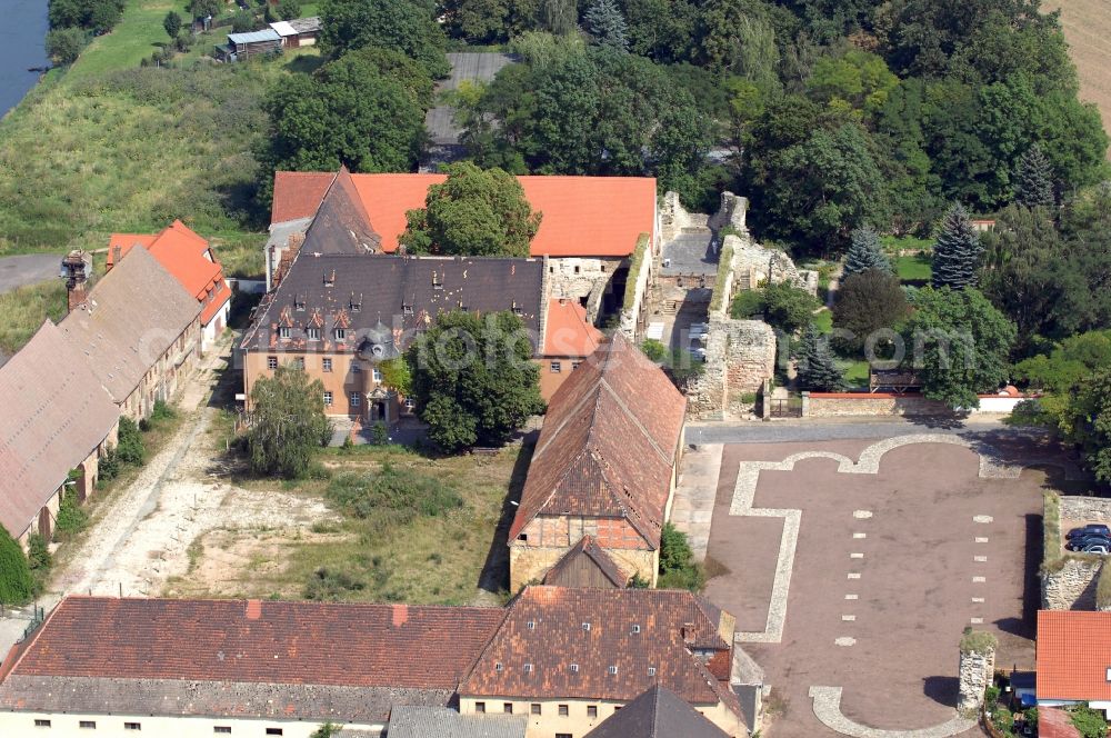 Aerial image Kaiserpfalz - Tourist attraction and sightseeing Stiftung Kloster and Kaiserpfalz Memleben in Kaiserpfalz in the state Saxony-Anhalt, Germany