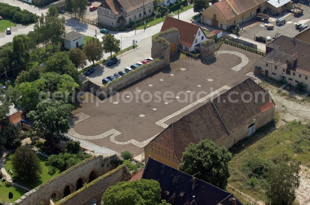 Aerial photograph Kaiserpfalz - Tourist attraction and sightseeing Stiftung Kloster and Kaiserpfalz Memleben in Kaiserpfalz in the state Saxony-Anhalt, Germany