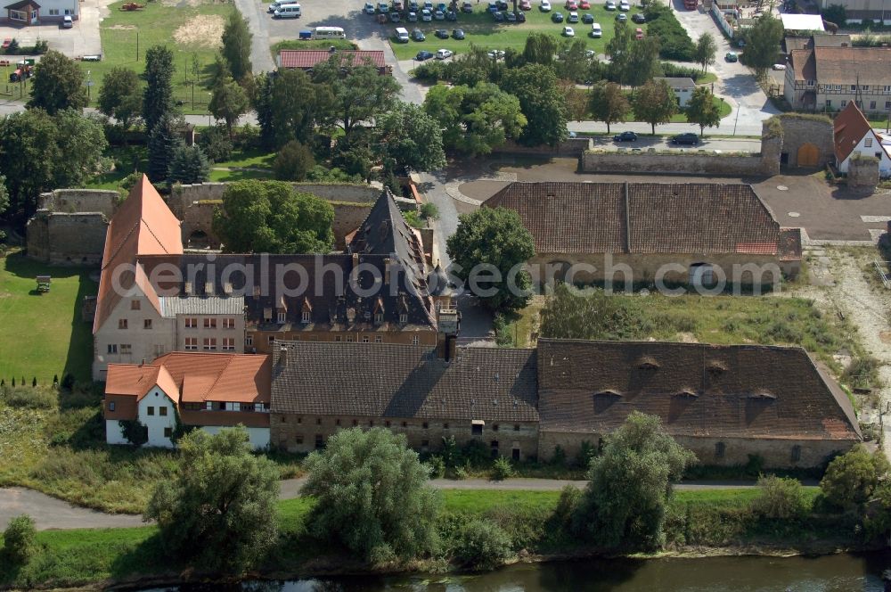 Kaiserpfalz from the bird's eye view: Tourist attraction and sightseeing Stiftung Kloster and Kaiserpfalz Memleben in Kaiserpfalz in the state Saxony-Anhalt, Germany