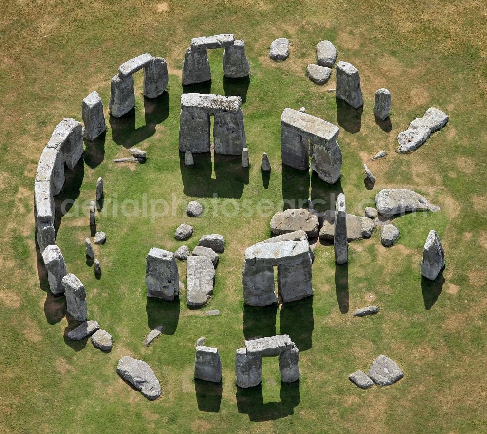 Aerial photograph Amesbury - Tourist attraction and sightseeing Stonehenge in Amesbury in England, United Kingdom