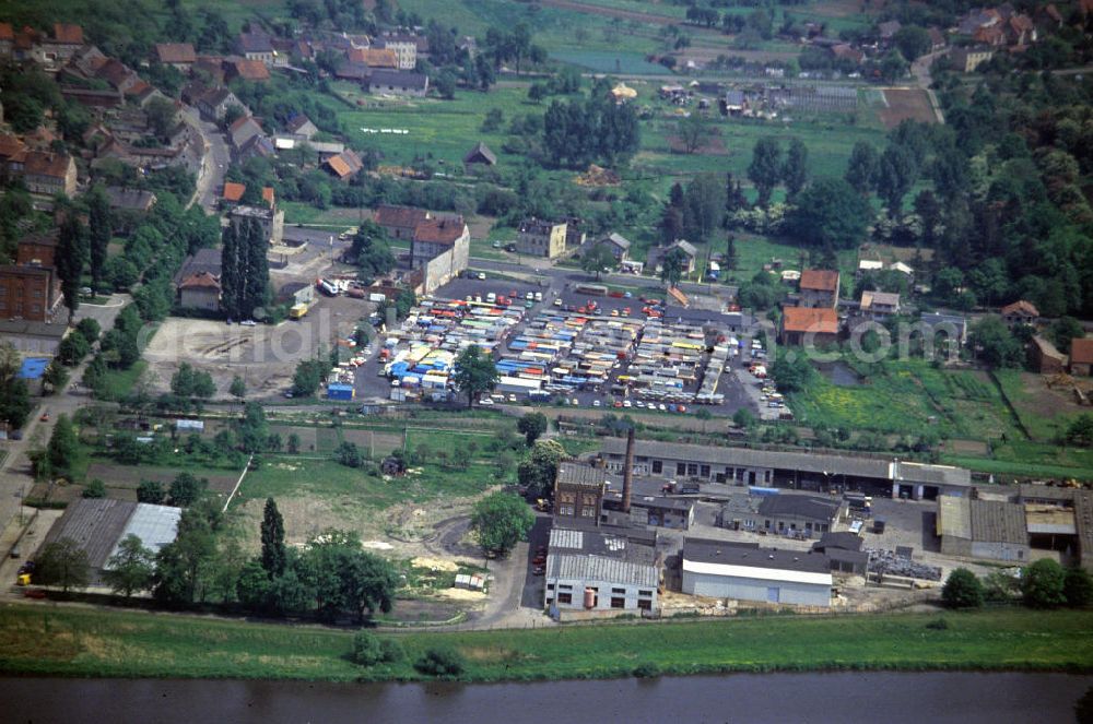 Aerial image Guben - Blick auf den Touristenmarkt in Gubin, der polnischen Seite Gubens. View of the tourist market in Gubin, the polisch part of Guben.