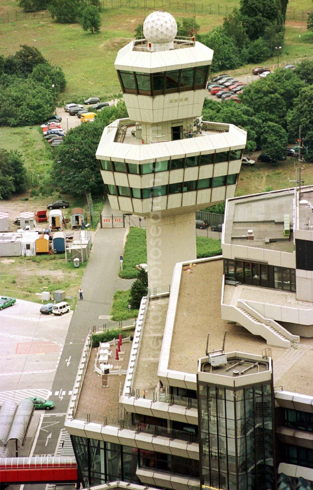 Aerial image Berlin-Tegel - Tower auf dem Flughafen Tegel in Berlin.