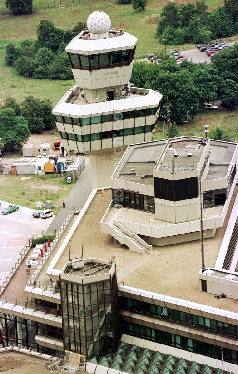 Aerial photograph Berlin-Tegel - Tower auf dem Flughafen Tegel in Berlin.