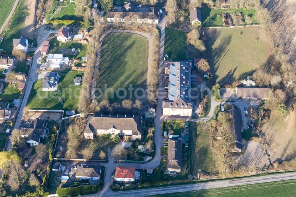 Oberrœdern from above - Building complex of the former military barracks Cite of Cadres Camp in OberrA?dern in Grand Est, France