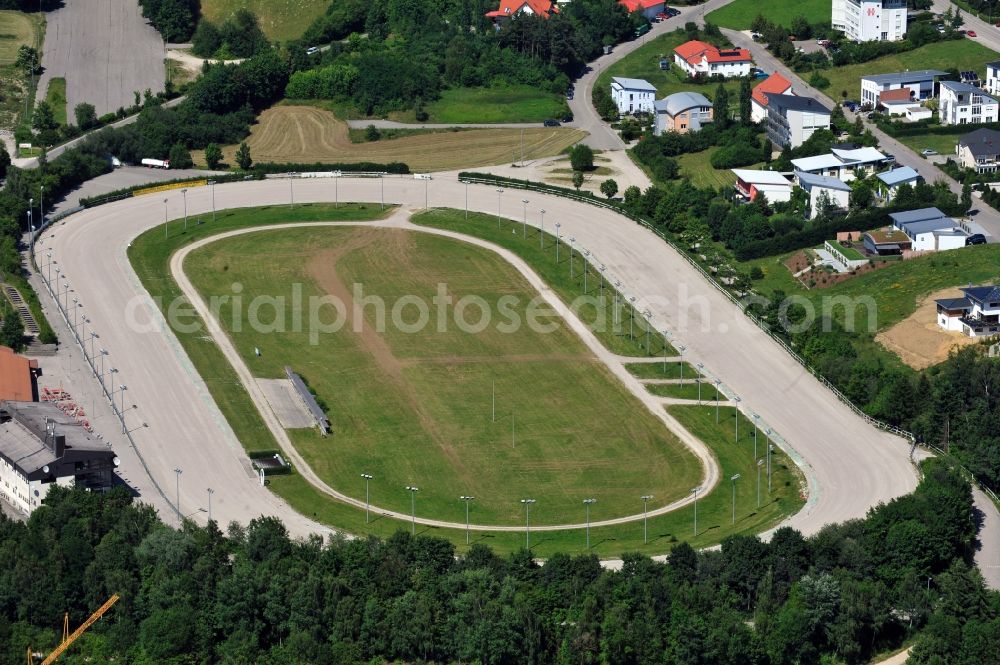 Pfaffenhofen from above - View of the harness racing track Hopfenmeile in Pfaffenhofen in the state Bavaria