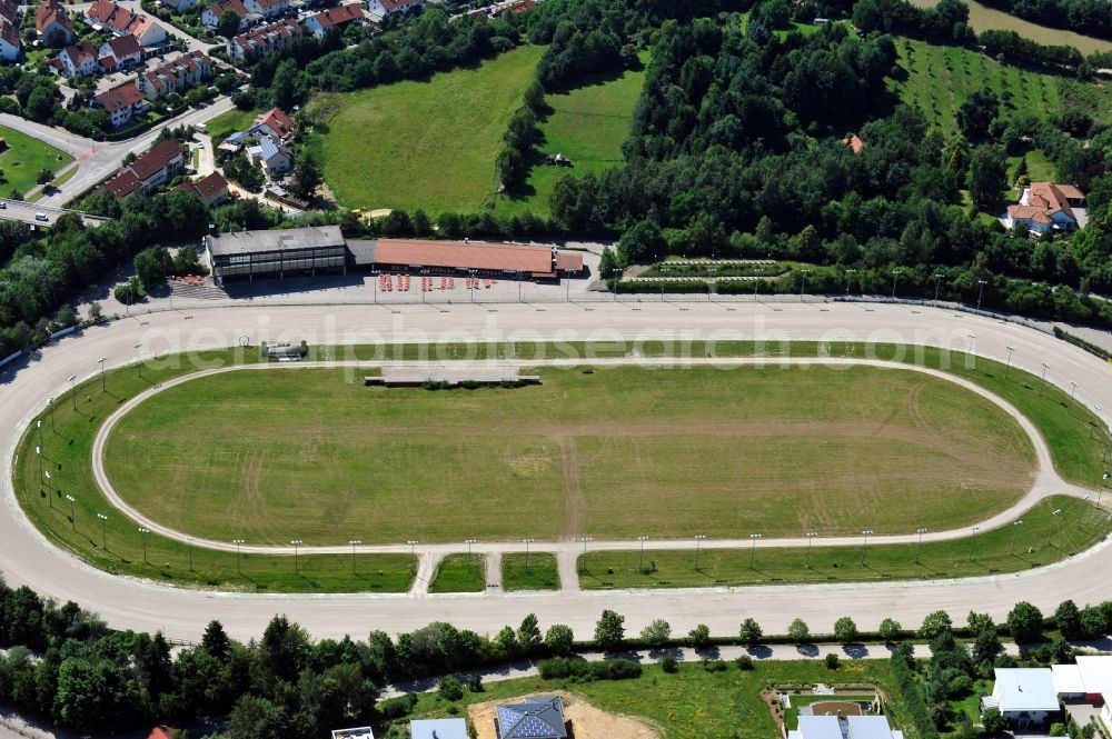 Aerial image Pfaffenhofen - View of the harness racing track Hopfenmeile in Pfaffenhofen in the state Bavaria