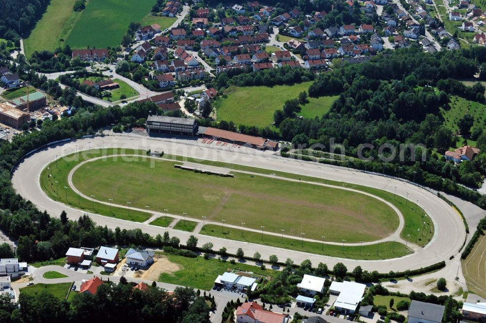 Pfaffenhofen from above - View of the harness racing track Hopfenmeile in Pfaffenhofen in the state Bavaria